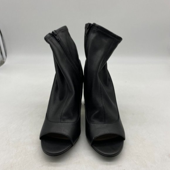 BCBGeneration Desire Black Sock Clear Block Heels W Peep Toe Sz 7 or 7.5 - Picture 3 of 5